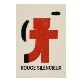 Póster Rouge Silencieux – Affiche Géométrique