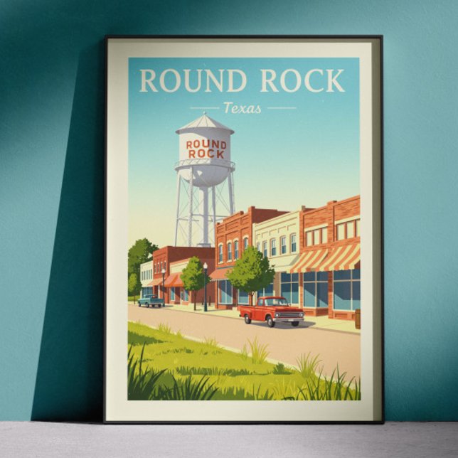 Póster Round Rock Texas Vintage (Subido por el creador)