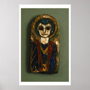 Póster Rounded plaque, depicting Christ or a saint, late