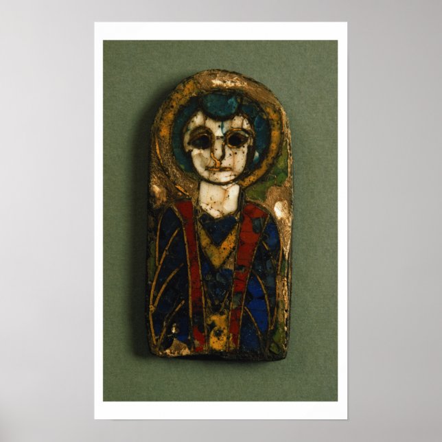 Póster Rounded plaque, depicting Christ or a saint, late (Frente)
