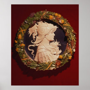 Póster Roundel con retrato de perfil