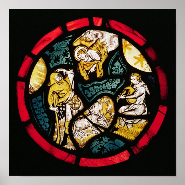 Póster Roundel que representa la Anunciación a los Pastor (Frente)