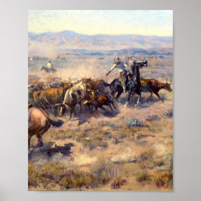 Póster Roundup 1913 - Charles Marion Russell (Frente)