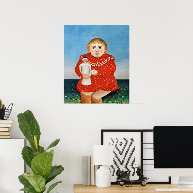 Póster Rousseau - Niño con muñeca (Oficina en casa)