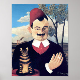 Póster Rousseau - Retrato de Pierre Loti Hombre con gato