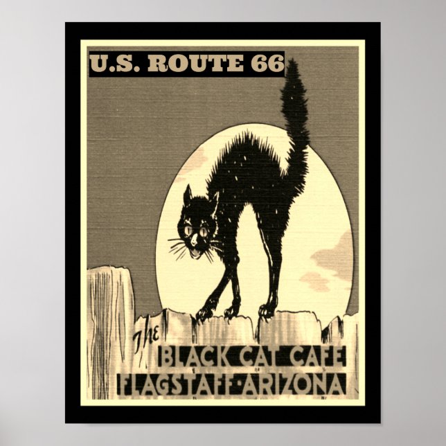 Póster Route 66 The Black Cat Cafe (Frente)