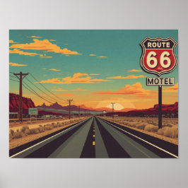 Póster Route 66 Vintage American Road Trip Art