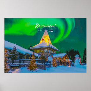 Póster Rovaniemi, Finlandia - Aurora Mágica