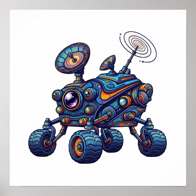 Póster Rover del espacio imaginativo (Frente)