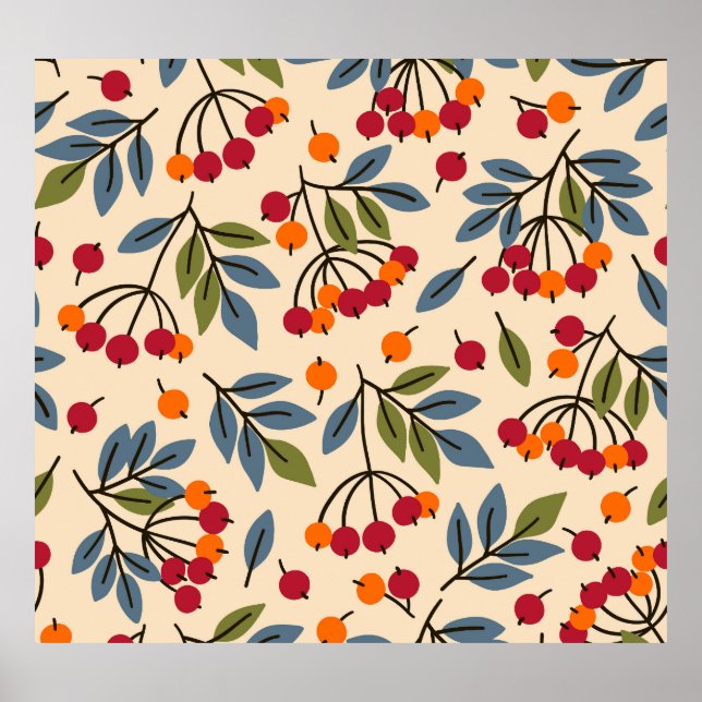 Póster Rowan Branches: Encanto textil vintage (Frente)