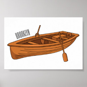Póster Rowboat cartoon illustration