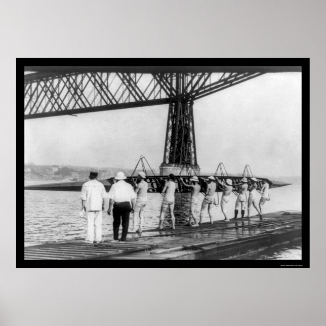 Póster Rowing de la Universidad de Wisconsin Varsity 1914 (Frente)