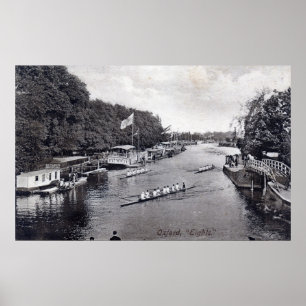 Póster Rowing del equipo de Eights, vintage de Oxford