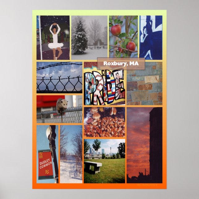 Póster Roxbury, collage de fotos de MAMÁES (Frente)