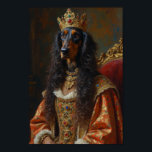 Póster Royal Afghan Hound Portrait<br><div class="desc">An elegant royal portrait featuring the graceful Afghan Hound portrayed as a majestic empress. Inspired by classical European oil paintings,  the design highlights the breed’s long flowing coat,  jeweled crown,  and luxurious royal attire,  creating a timeless aristocratic dog portrait.</div>