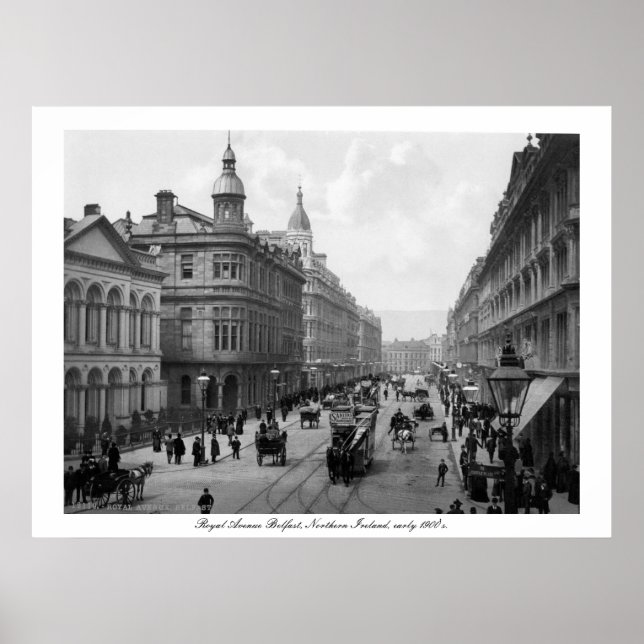 Póster Royal Avenue Belfast, N. Ireland, principios del s (Frente)