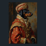 Póster Royal Azawakh Portrait<br><div class="desc">A striking royal portrait featuring the elegant Azawakh portrayed as a noble desert prince. Inspired by classical oil paintings,  the design highlights the breed’s graceful build and regal presence with luxurious royal attire and ornate details,  creating a timeless aristocratic dog portrait.</div>