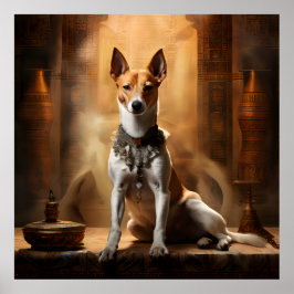Póster Royal Basenji en la Pirámide Egipcia