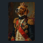 Póster Royal Beagle Portrait<br><div class="desc">A distinguished royal portrait featuring the charming Beagle portrayed as a noble British admiral. Inspired by classical oil paintings,  the design highlights the breed’s curious expression and noble presence with an ornate historical naval uniform and regal details.</div>
