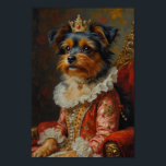 Póster Royal Biewer Terrier Portrait<br><div class="desc">A beautiful royal portrait featuring the elegant Biewer Terrier portrayed as a royal princess. Inspired by classical European oil paintings,  the design highlights the breed’s silky coat and charming personality with delicate royal attire and a jeweled tiara.</div>