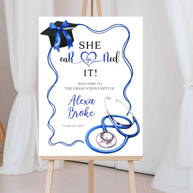 Póster Royal Blue Coquette Nurse Graduation Welcome Sign (Subido por el creador)