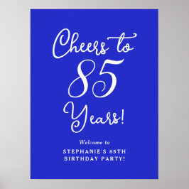 Póster Royal Blue Felicita por sus 85 Años de Cumpleaños 