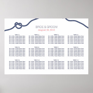 Póster Royal Blue Tying the Knot Boda Sensation Chart