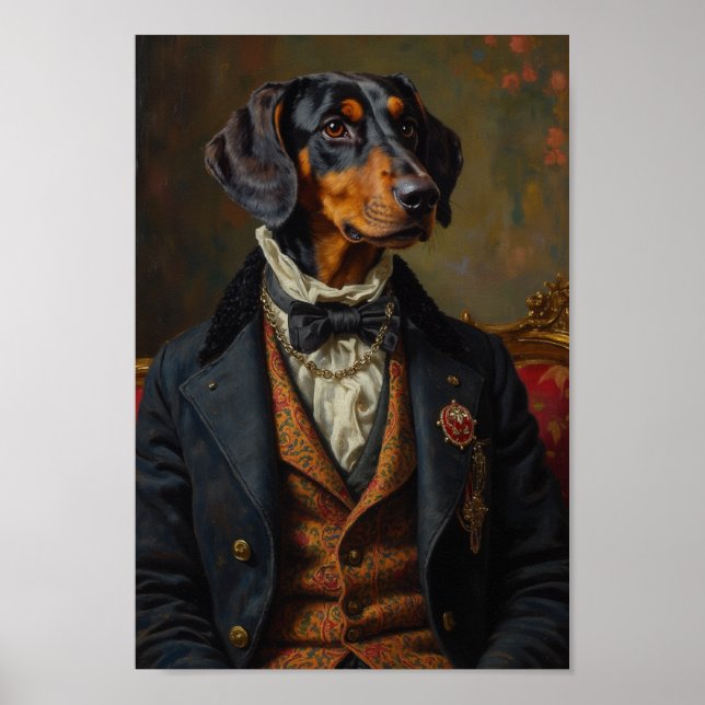 Póster Royal Bluetick Coonhound Portrait (Frente)
