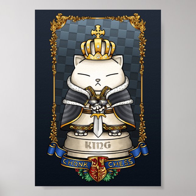 Póster Royal Cat Chess King Piece (Frente)