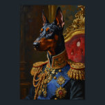 Póster Royal Doberman Portrait<br><div class="desc">A commanding royal portrait featuring the powerful Doberman portrayed as an imperial commander. Inspired by classical renaissance paintings,  the design highlights the breed’s sleek build and alert expression with decorated military attire and regal details.</div>