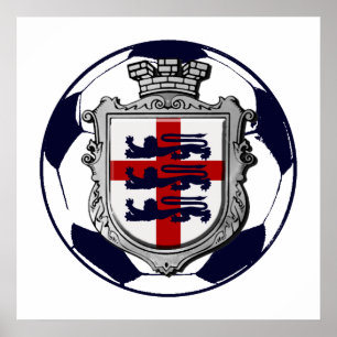 Póster Royal England Soccer ball England flag gifts