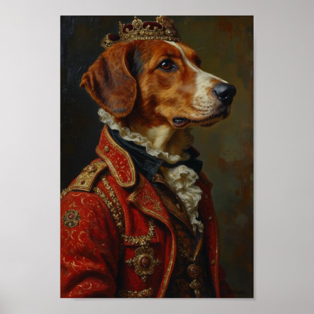 Póster Royal English Foxhound Portrait (Frente)