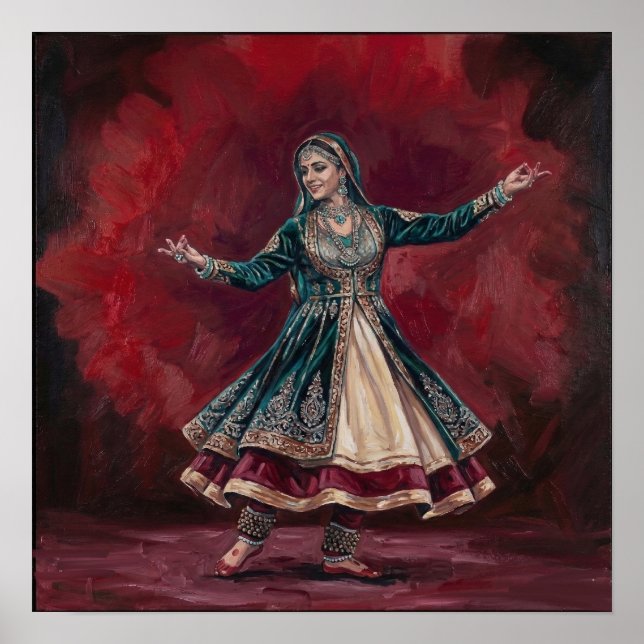 Póster Royal Kathak Mudra Classical Dance Heritage Art (Frente)