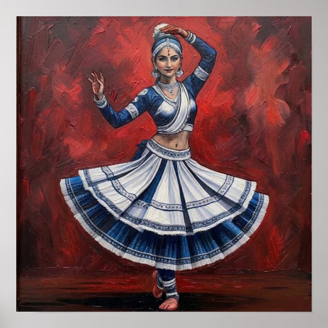 Póster Royal Kathak Mudra Classical Dance Heritage Art (Frente)