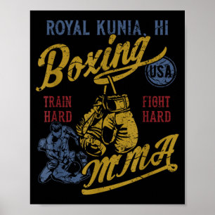 Póster Royal Kunia HI Boxeo MMA USA Antiguo Agotado