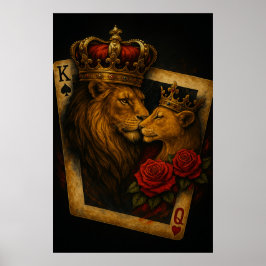 Póster Royal Lions — Majestic King & Queen Artwork
