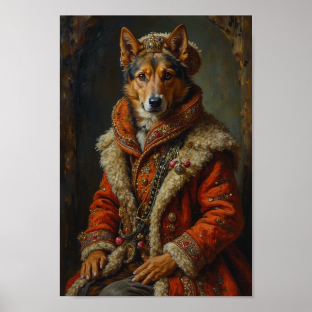 Póster Royal Norwegian Lundehund Portrait (Frente)