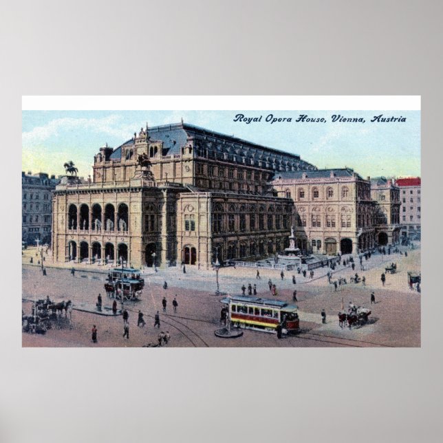 Póster Royal Opera House, Viena, Austria c1915 Vintage (Frente)