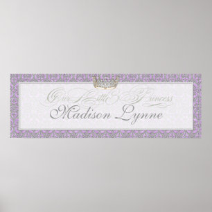 Póster Royal Princess Crown Baby Girl Room Name Poster