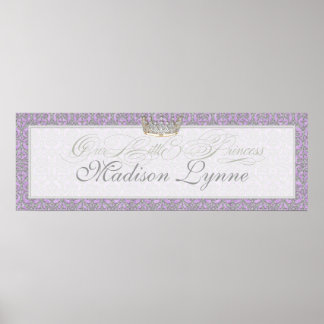 Póster Royal Princess Crown Baby Girl Room Name Poster