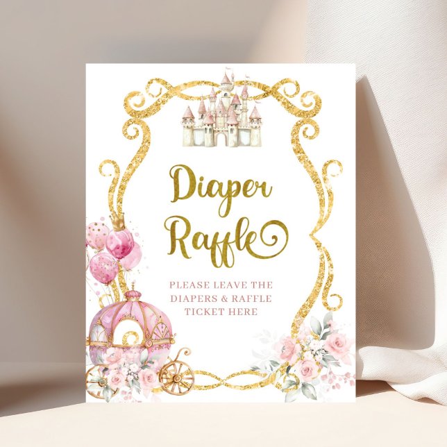 Póster Royal Princess Pink Carriage Diaper Raffle Poster (Subido por el creador)