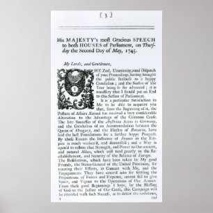 Póster Royal Speech to both Houses of Parliament