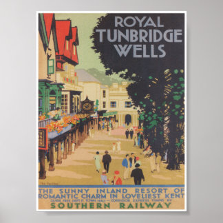 Póster Royal Tunbridge Wells England Vintage Travel