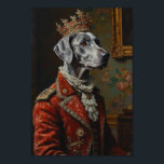 Póster Royal Weimaraner Portrait<br><div class="desc">An elegant royal portrait featuring the Weimaraner portrayed as a noble duke. Inspired by classical renaissance paintings,  the design highlights the breed’s sleek silver coat and dignified expression with luxurious aristocratic attire and regal crown.</div>
