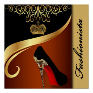 Póster Royality Paris High Heol & Gold Crown Pattern