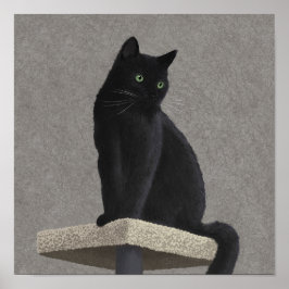 Póster Royalty de gato negro