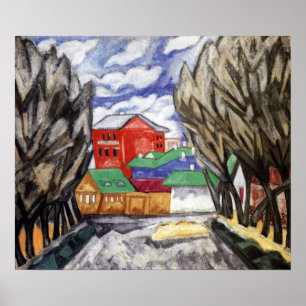 Póster Rozanova - Casa Roja 1910