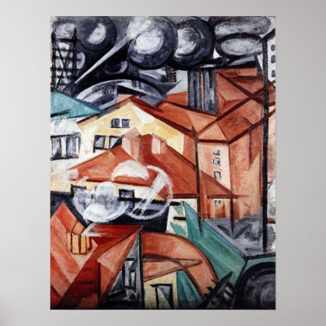 Póster Rozanova - Cityscape 1912 (Frente)