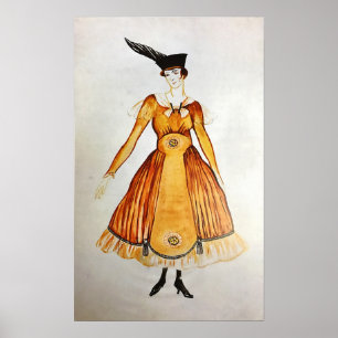 Póster Rozanova - Diseño de vestir 1917