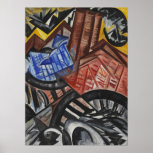 Póster Rozanova - Fábrica Y Puente 1913